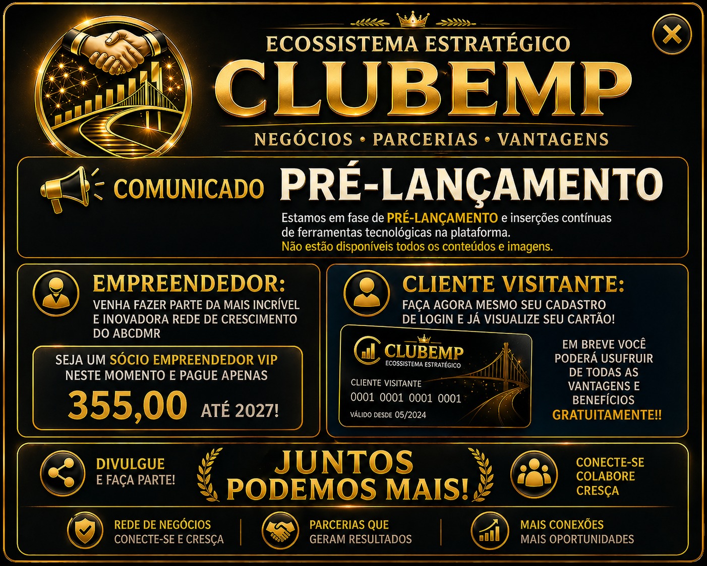 Comunicado de pré-lançamento do Ecossistema Estratégico Clubemp